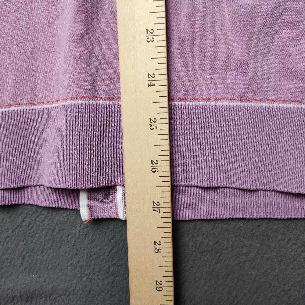 Paul Jones Shirt Mens XL Purple Knit Button Front Ribbed Contrast Piping Work Sc - Picture 8 of 9